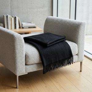 Manta Decorativa Negra Lisa Hecha a Mano de Algodón y Lino Suave con Borde de Flecos para Sala de Estar, Silla, Sofá, Cama, Cubrecama, Drapería Decorativa - Product Image 4