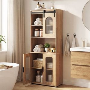 Mobile Moderno Autoportante con Anta Scorrevole e Piedini Regolabili 150 cm per Bagno e Soggiorno, Assemblato - Product Image 6