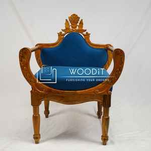 Accoudoir courbé à la main, 100% bois massif, design moderne fait main, siège et dossier confortables en velours, meubles pour salon, chambre à coucher, maison - Product Image 3