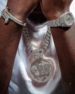Iced Out Moissanite Champion <b>Pendant</b> Gold Filled Hip Hop Men's Theme Charm Jewelry Custom <b>Initial</b> Letter Circle Two Tone <b>Pendant</b> - Product Image 3