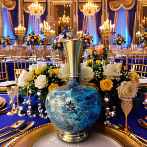 แจกันดอกไม้สเตนเลสทรงสูงทันสมัยสำหรับงานแต่งงานงานวันเกิดหรือตกแต่งบ้านสำหรับตกแต่งโต๊ะ - Product Image 2