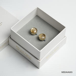 กระดุมข้อมือประดับควอตซ์รูทิเลตสีทองทรงเหลี่ยมหรูหรา ชุบทอง 18K |   MSDAVA003 |   คอลเลกชันตินวู |   เวียดนาม - Product Image 3