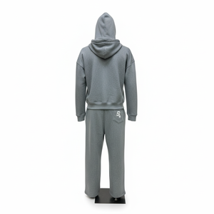 Ensemble de survêtement en molleton premium pour homme, sweat à capuche zippé et pantalon de jogging, logo étoile brodé multicolores - Product Image 6
