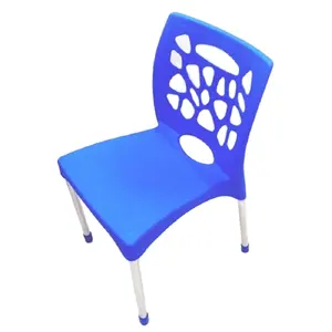 Plastic office school stackable chairs with backrest and metal legs - Red/Blue/Yellow/Customized color from Vietnam supplier