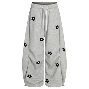 Pantalon de survêtement unisexe streetwear coupe ample, jambes larges, joggers, impression de logo personnalisé, broderie, fournisseur - Product Image 1