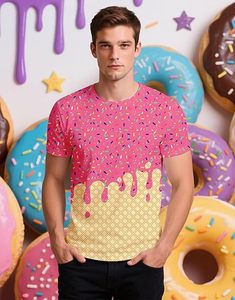 Camiseta gráfica de verano de manga corta con cuello redondo Ice Cream Crewneck - Product Image 3