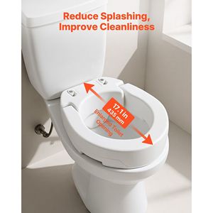 Rialzo per WC con capacità di carico di 300 libbre, altezza di sollevamento di 3,5 pollici, apertura allargata, attrezzatura di sicurezza per bagno - Product Image 5