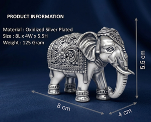 พระพุทธรูปทรงงวงช้างแบบดั้งเดิมจาก Jaipur Metals ชุบเงินออกซิไดซ์ 999 ทำจากทองเหลืองแท้ 100% ขนาด 8 4 5.5 ซม. น้ำหนัก 125 กรัม เหมาะสำหรับพิธีปูจา งานแต่งงาน และวันเกิด - Product Image 2
