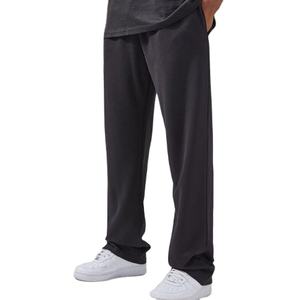 Pantalon de jogging évasé pour femme 2026 en toile de coton lavé respirant, couleur unie, avec logo personnalisé - Product Image 1