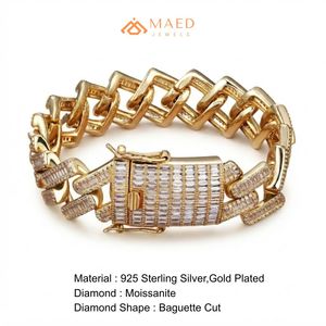 Bracelet en Moissanite Plaqué Or, Bijou Tendance, Bracelet à Maillons Floraux pour Femme et Homme, Cadeau Élégant, Style Joaillerie Fine de New York - Product Image 6