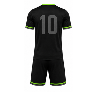 Custom Black, Neon Green, and Grey Soccer uniform Set | Premium V-Neck Football Uniform | Breathable Quick-Dry Teamwear - Product Image 2