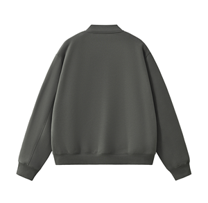 Blouson Bomber Unisexe Personnalisé en Polaire, Coupe Oversize, Entièrement Zippé, Sweat-shirt Décontracté avec Bordure Côtelée, Style Streetwear, Veste Universitaire, Vêtements OEM - Product Image 6