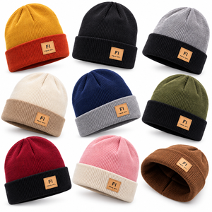 Gorros de punto acanalado al por mayor con logo personalizado, gorro de invierno de dos tonos con dobladillo, gorro cálido elástico estilo streetwear unisex, sombrero moderno, proveedor de EE. UU. - Product Image 6