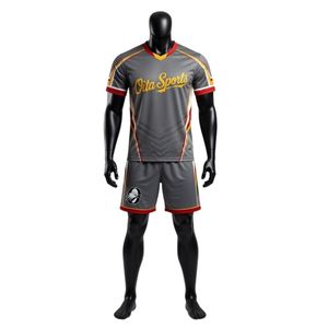 Unisex Gray <b>Red</b> Sublimated Lacrosse Uniform Set Lightweight Polyester Reversible Team Sports Jersey Shorts Athletic Wear - Product Image 1