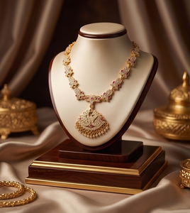 Divyoro - Gargantilla de Aleación de Cobre con Diseño de Pavo Real de Orissa, Chapada en Oro, Conjunto de Joyería Clásica para Mujer, Ideal para Bodas, Aniversarios y Compromisos - Product Image 2