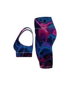 Ensemble de fitness sans couture personnalisé pour femmes, soutien-gorge de sport compressif et short élastique à contrôle de rebond, ensemble ajustable - Product Image 2