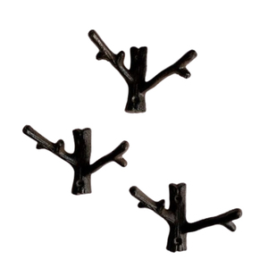 Handmade Decorative Aluminum Metal Unique Shape Black Finished Sets Of 3 Wall Mounted Hanger Home Accent - Product Image 1