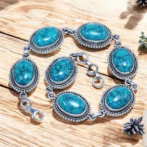 Turquoise <b>Gemstone</b> <b>Bracelet</b> 925 Sterling Silver Handmade Jewelry Wholesale Price Fine Silver <b>Bracelets</b> - Product Image 1