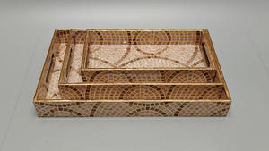 Bandejas rectangulares y cuadradas de nuevo estilo Bandeja de servicio impresa de MDF recubierta de esmalte hecha a mano para uso doméstico en hoteles o restaurantes - Product Image 4