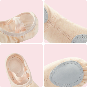 Chaussons de danse souples pour femmes / Chaussures de gymnastique / Chaussons de fitness en toile / Semelle extérieure en caoutchouc, semelle intermédiaire en carbone, coton - Product Image 4
