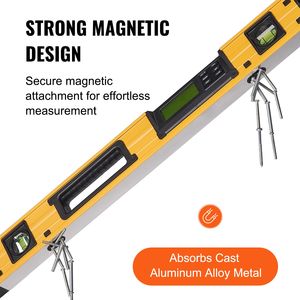 Livella Magnetica in Lega di Alluminio 600mm con Schermo LED Retroilluminato, Sensore di Gravità 0-360 Gradi, Strumento di Misurazione del Livello - Product Image 5