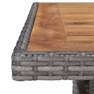 Conjunto de Comedor para Patio en Gris y Marrón, Ratán Sintético, Madera de Acacia con Acero con Recubrimiento en Polvo, Muebles de Exterior de Calidad - Product Image 4