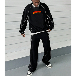 Conjunto Deportivo Personalizado para Hombre, Sudadera con Capucha 100% Algodón, Corte Holgado, Bordado, Estilo Oversize, para Correr, Trotar, Chaqueta Cortavientos - Product Image 4