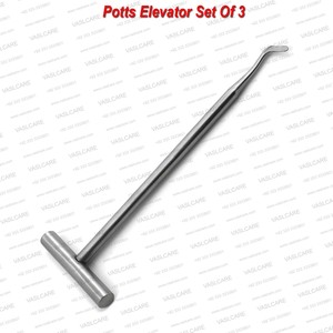 ชุดอุปกรณ์ถอนฟันแบบ Elevator Potts จำนวน 3 ชิ้น สำหรับการผ่าตัดถอนฟันและการผ่าตัดช่องปาก ยี่ห้อ Vaslcare - Product Image 2