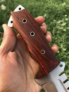 Cuchillo de Caza de Hoja Fija Tanto de Acero con Alto Contenido de Carbono, Mango de Madera, Borda Recta de 5MM de Grosor, Herramienta de Supervivencia para Exteriores, DIY OEM - Product Image 3