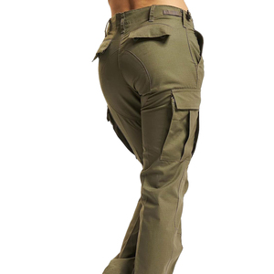 Men's Canvas Cargo Pants Midweight Full Length Elastic Waist Breathable <b>Waterproof</b> Eco-Friendly Anti-static Casual <b>Trousers</b> - Product Image 3