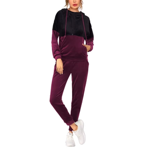 Ensemble de survêtement en velours pour femme : sweat à capuche à manches longues et pantalon de jogging – Tenue active 2 pièces - Product Image 5