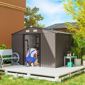 Grande Capanno da Giardino per Esterni, Casetta Attrezzi Moderna Industriale in PVC Ecologico e Acciaio Zincato Impermeabile per Deposito Biciclette - Product Image 4