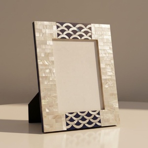 Marco de Fotos Moderno Hecho a Mano con Nácar, Ecológico, DIY, con Patrón de Azulejos, Artesanía Natural, para Fotos de Familia, Boda, Pareja, Nuevo - Product Image 5