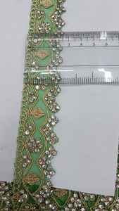 Bordure en dentelle perlée faite à la main - Tissu organza soluble dans l'eau écologique - Couleur personnalisée - Design de luxe pour les créateurs de robes de mariée - Product Image 3