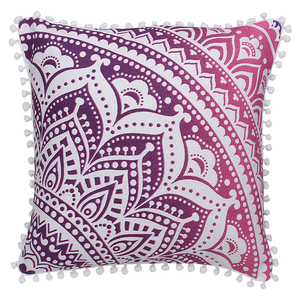 Square Cushion <b>Cover</b> Pink Flower Mandala Ombre 100% Cotton <b>for</b> Home Decor Bed <b>Sofa</b> Cushion <b>Cover</b> By Indian Consigners - Product Image 1