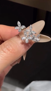 1.5CT Lab Grown Diamond Flower Earrings 14K White Gold Floral Stud Earrings Elegant Fine Jewelry Gift for Women - Product Image 4