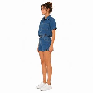 Ensemble short en jean décontracté pour femme – Tenue d'été élégante avec tissu doux, coutures durables et coupe confortable - Product Image 5