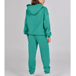 Econex Sports Ensemble de 2 pièces de jogging pour femmes Couleurs personnalisées Survêtement 100% coton de haute qualité avec col à capuche Motif solide - Product Image 6