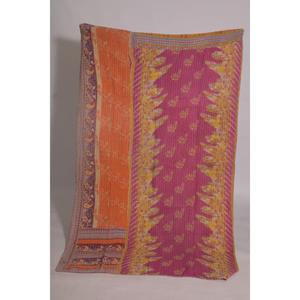 Vintage Kantha <b>Quilt</b> Handmade Printed Floral Cotton Washable Indian Reversible Boho Bedding Bedspread Blanket - Product Image 2