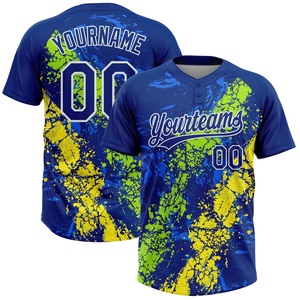 Camiseta de Béisbol Sublimada Personalizada Yourteams 00, Cuello en V, Manga Corta, Poliéster que Absorbe la Humedad, Ropa Deportiva Unisex para Adultos - Product Image 1