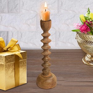 เชิงเทียนไม้ซอลแบบชนบท5เสาแบบยึดได้-ช่างฝีมือขายส่ง - Product Image 2
