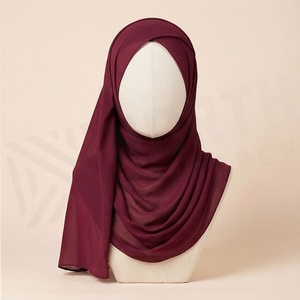 Hiyab de poliéster de color sólido para mujer, tela jersey, agradable al tacto, para uso diario, pañuelo étnico de Oriente Medio. - Product Image 3