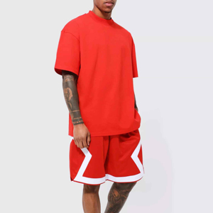Men's T-Shirt And Shorts <b>Set</b> 100% Cotton Breathable Summer T-shirts <b>Sets</b> For Men Short Sleeve Casual Custom Logo T-Shirt <b>Set's</b> - Product Image 2