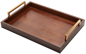 Bandeja Rectangular Premium para Servir Desayuno con Asas Metálicas, Bandeja Decorativa para Alimentos y Bebidas para Uso en el Hogar y Restaurantes - Product Image 1