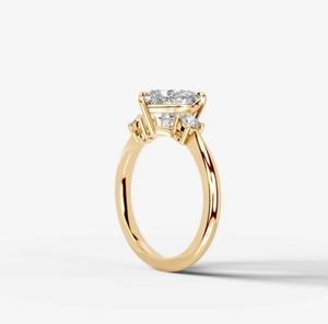 Anillo de Moissanita con Engaste de Garras en Forma de Corazón de 9mm, Plata de Ley 925 Bañada en Oro Amarillo, Anillo de Compromiso, Boda, Novia, Promesa de Lujo - Product Image 3