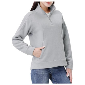 Sweat-shirt d'hiver léger à demi-zip avec poches kangourou, 100% haute qualité, personnalisé, en tissu polaire respirant - Product Image 1