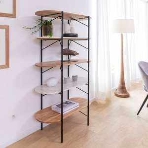 Estante Vandana Grand Falcon de madera de acacia y mármol - Product Image 1