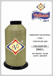 Hilo de Nylon Metálico Plateado Brillante SHREE VIDHATA JARI Tipo MX 2945 L Denier 110D Zari 3800 MTR para la Industria Textil de Alta Velocidad - Product Image 2