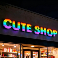Letrero 3D Personalizado con Letras LED RGB a Prueba de Agua, Letrero de Canal LED a Todo Color para Negocios, Tiendas, Publicidad y Exhibición de Logotipos