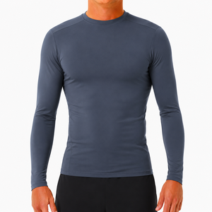 Rashguard à manches longues de haute qualité en Spandex/Polyester pour hommes - Protection UV, séchage rapide, anti-frottement - Pour le sport et la remise en forme - Product Image 1